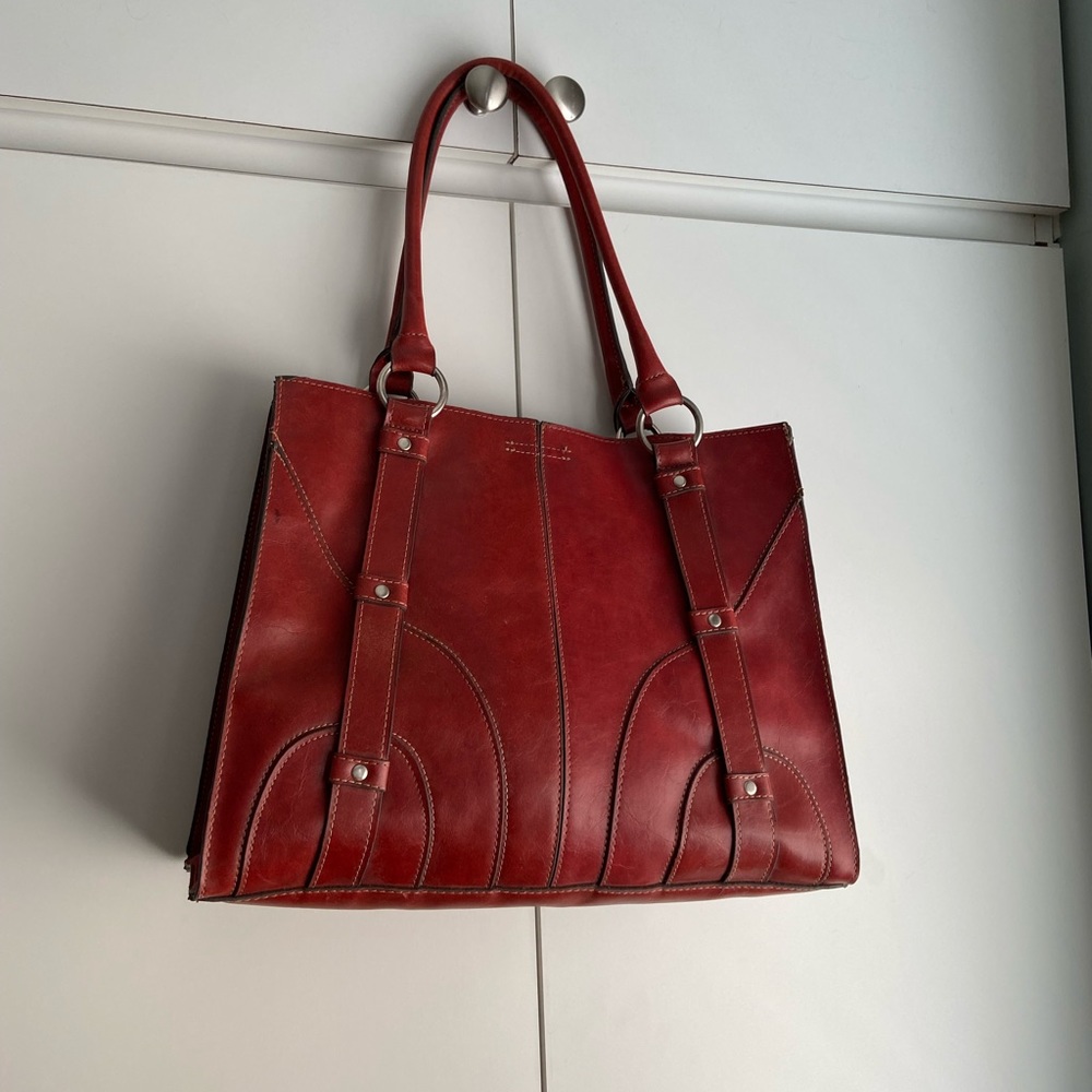 VINTAGE STYLE RUSTY RED LEATHER PURSE